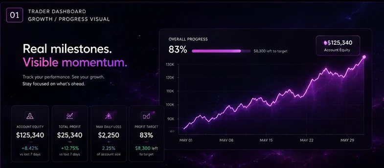 Trader progression Funded Pro FX concept